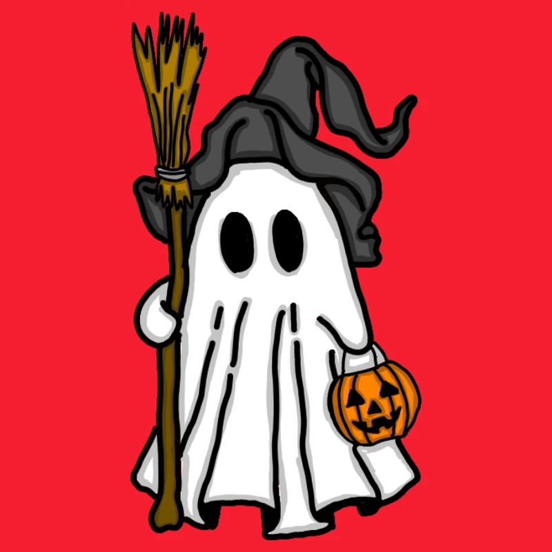 Ghosts Halloween with pumpkin light
