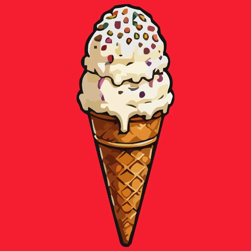 Doppel-Eiscreme mit Streuseln