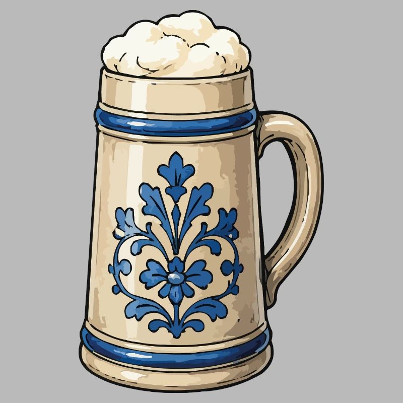 Blaue Blumendekor Biersteinkunst