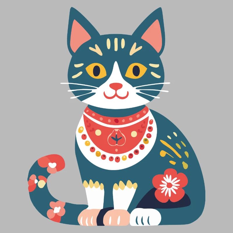 süße Folklore-Katze