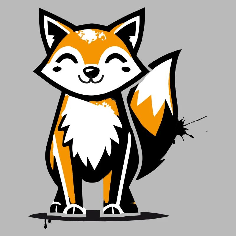 Renard moderne dans la conception de graffiti au pochoir