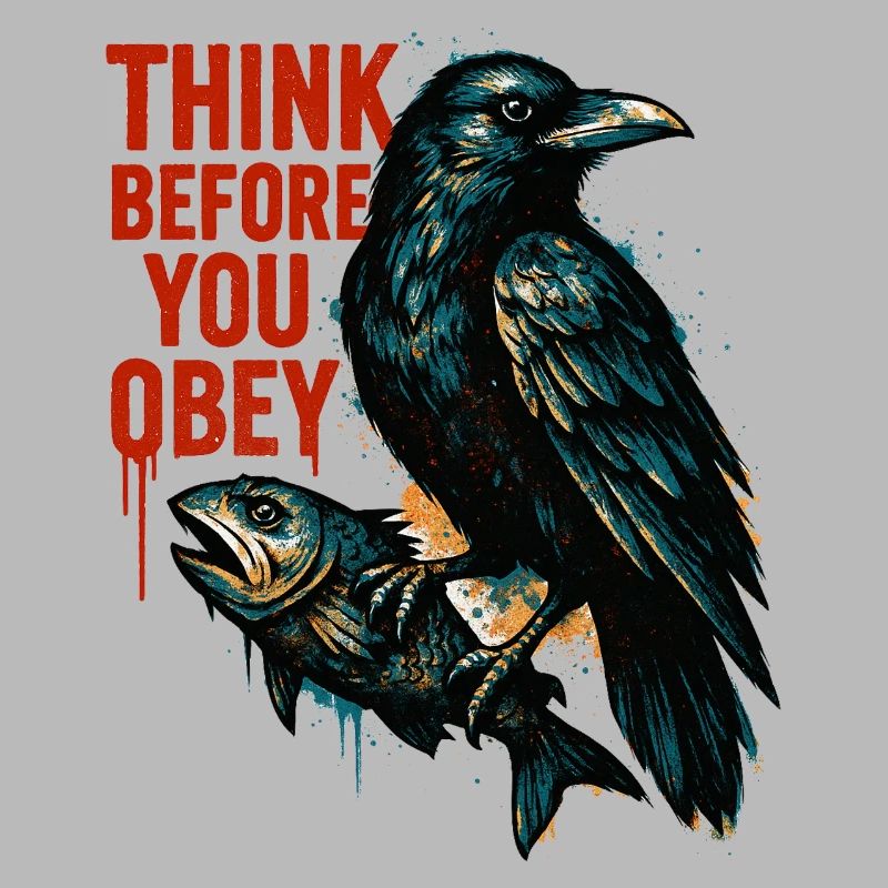 Think Before Obeying – Crow Art