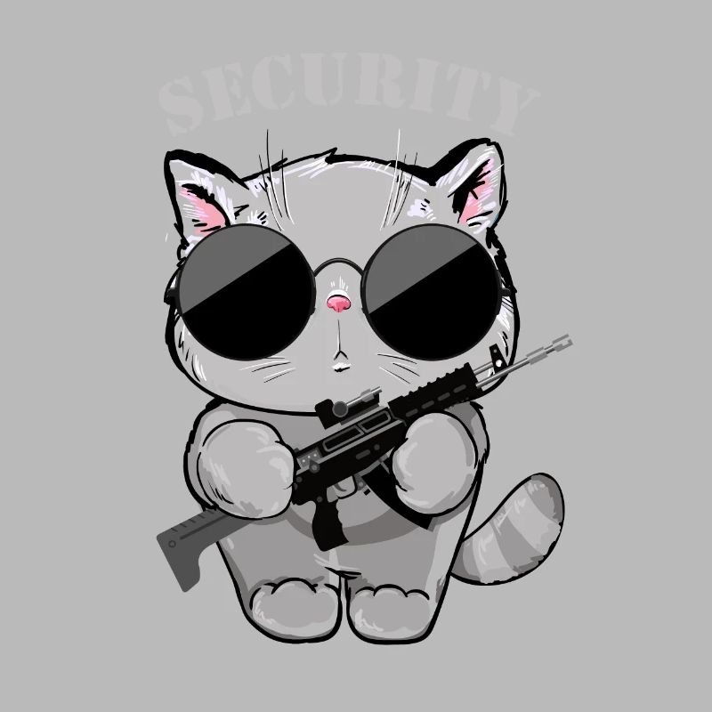 Agent de sécurité Cat avec pistolet