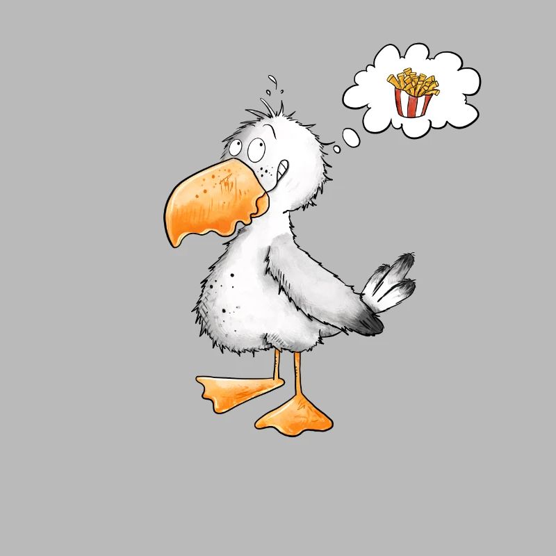 Möwe Will Meer Pommes