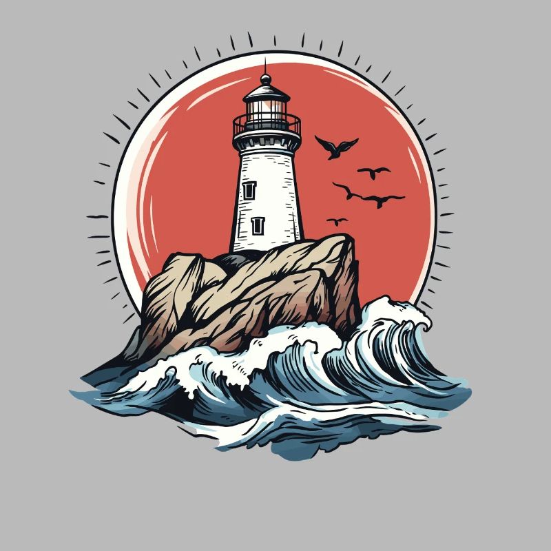 Lighthouse on rocky coast