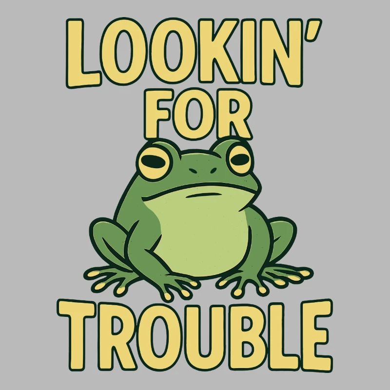 Humorous frog design with text