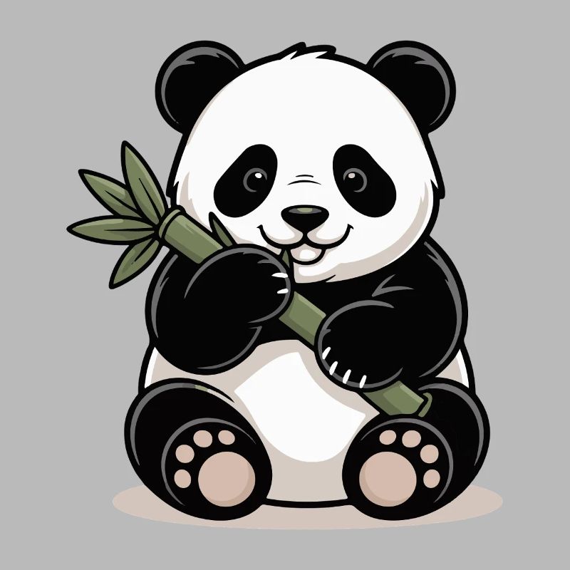 Panda avec un bâton de bambou