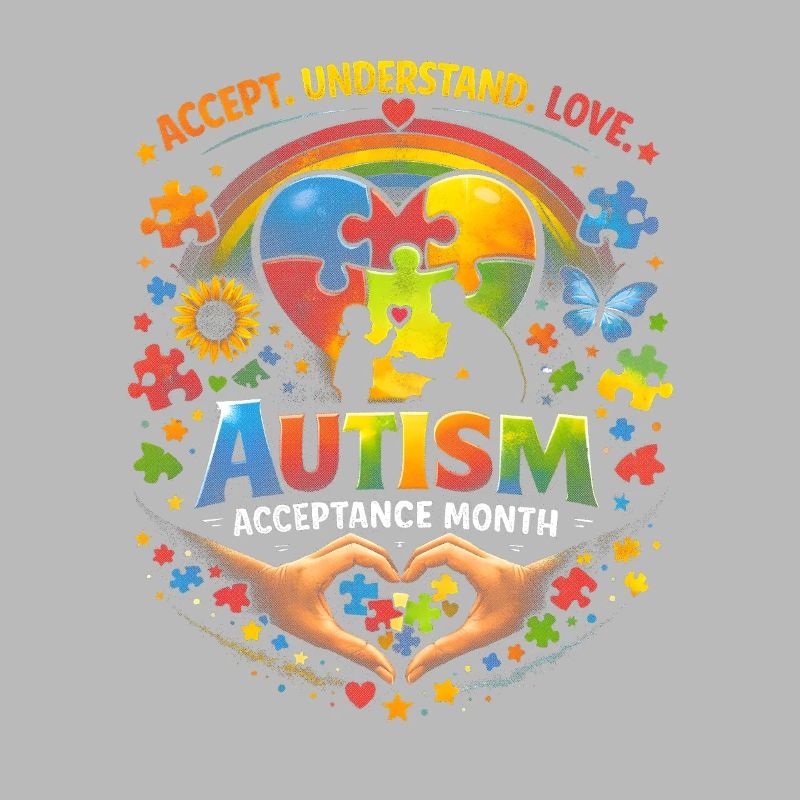 Puzzle du cœur sur l’acceptation de l’autisme