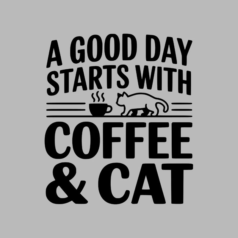 Ein guter Tag beginnt mit Kaffee und Katze