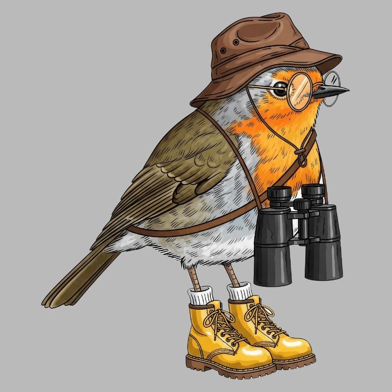 Explorer Robin with Binoculars