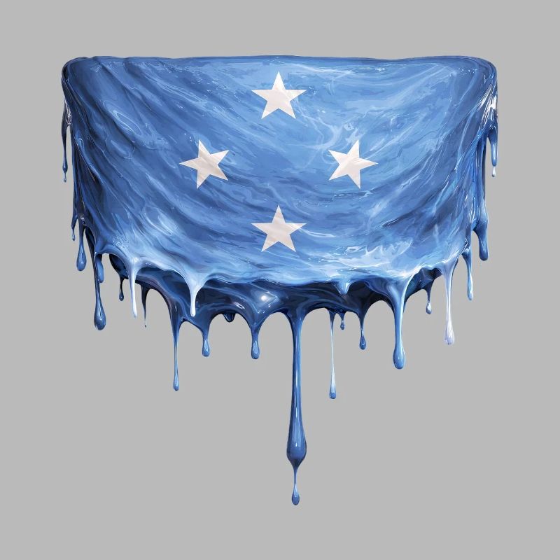 Drapeau dégoulinant de Micronésie