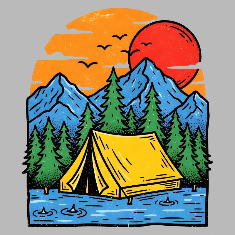 Camping am Bergsee Abendrot