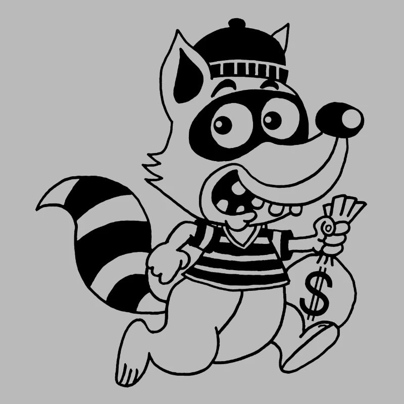 Dieb Waschbär (Schwarz)
