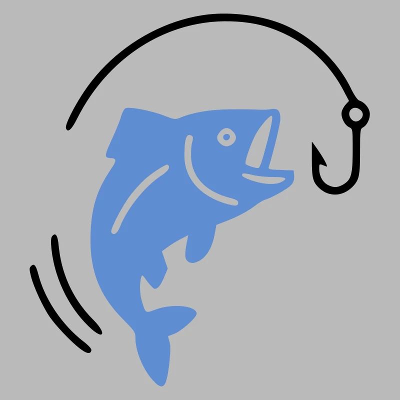Fishing fish on hook logo
