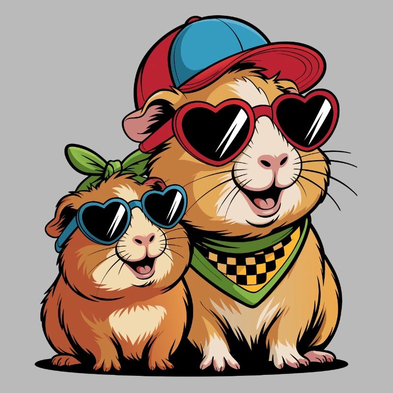 Amis cochons d’Inde mignons – Motif drôle d’animal