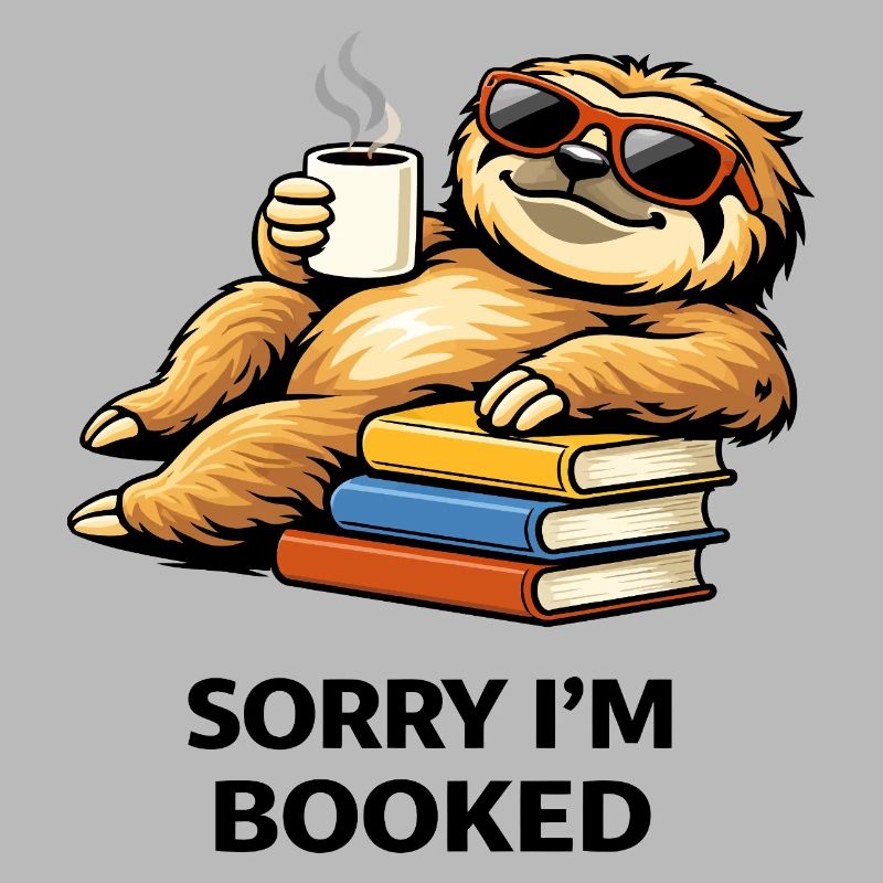 Cozy Sloth Reading Stack