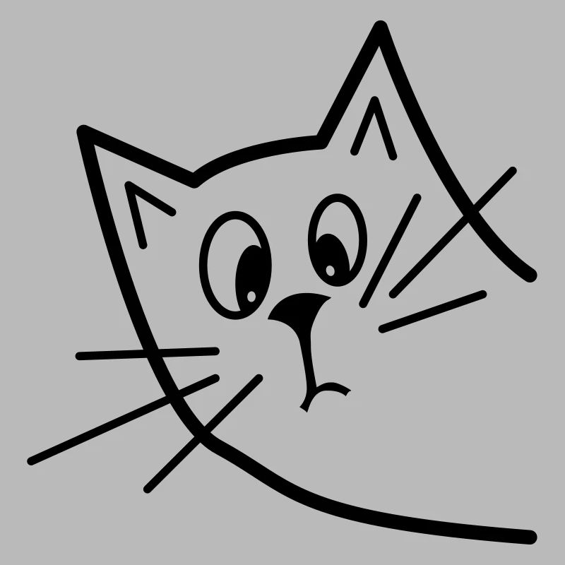 Chat curieux mignon - Design minimaliste