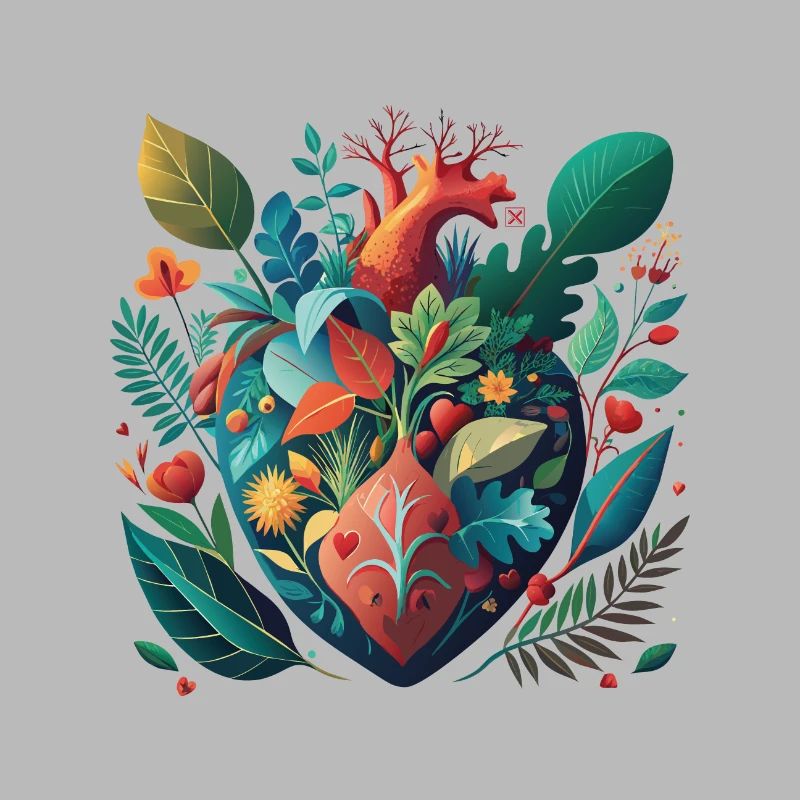 Rainbow Botanical Heart