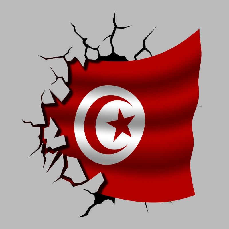 Drapeau de la Tunisie - Tunisie - Drapeau Broken Design