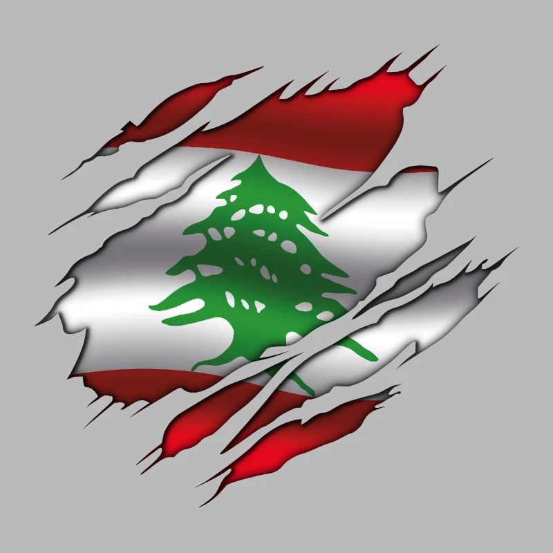 Drapeau du Liban - Drapeau déchiré