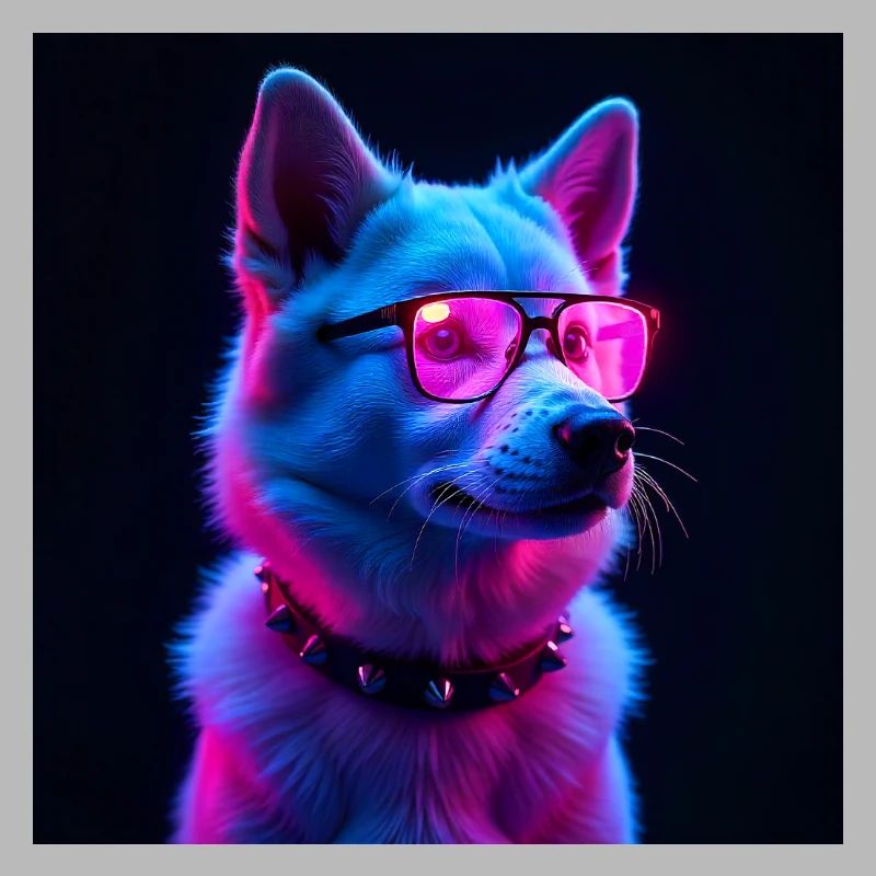 Chien rapide créatif aux couleurs néon