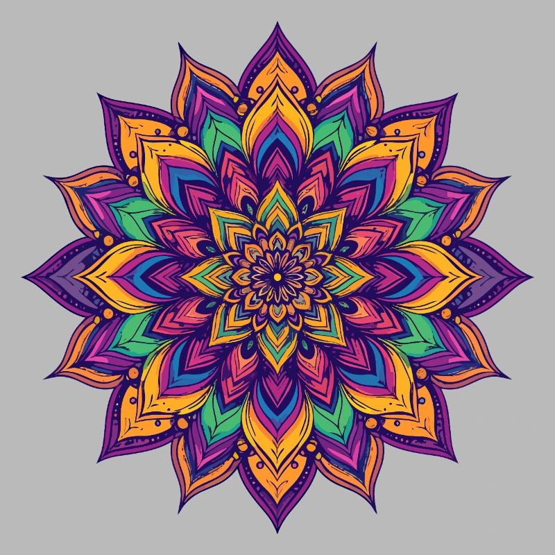 Étoile fleur Psychédélique Colorée du Mandala LSD