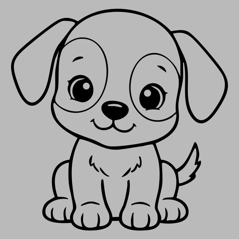 Petit chien mignon – Chiot noir et blanc