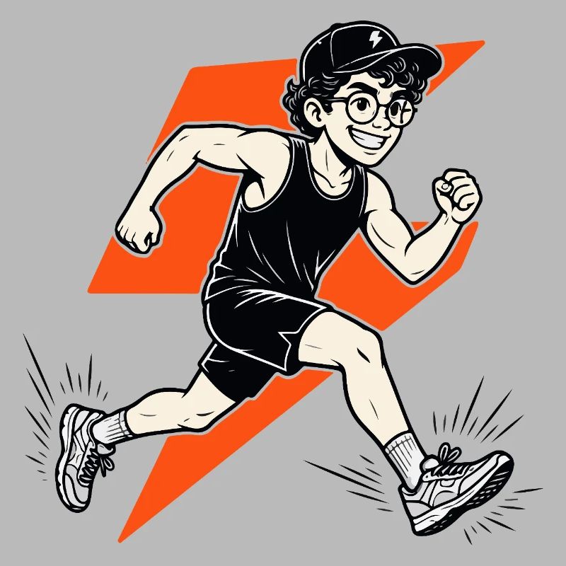Motif de Blitz Runner de maillot de course cool pour les athlètes