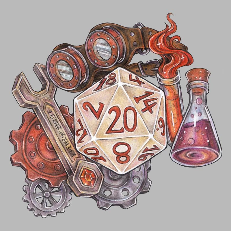 Role Playing Game Tabletop D20 Dice Gift Artificer