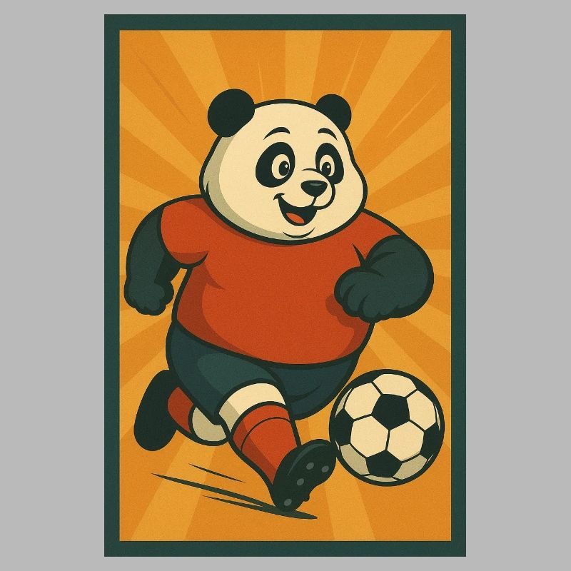 Panda Footballeur Dynamique