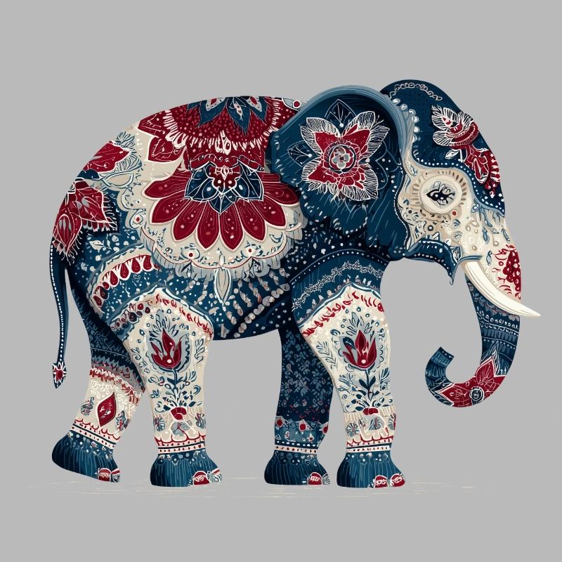 Indigoblauer Elefant