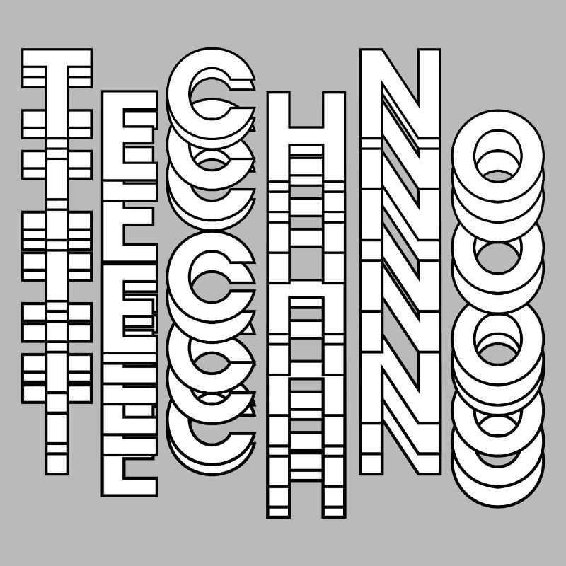 Futuristic Techno Typography Design