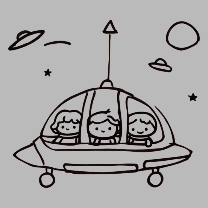 Small UFO crew in space