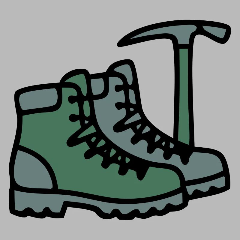 Wanderschuhe Eispickel Bergsteiger Alpen Wanderer