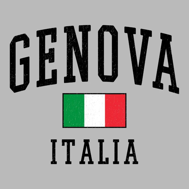 Conception de Gêne avec drapeau et lettres Italiennes
