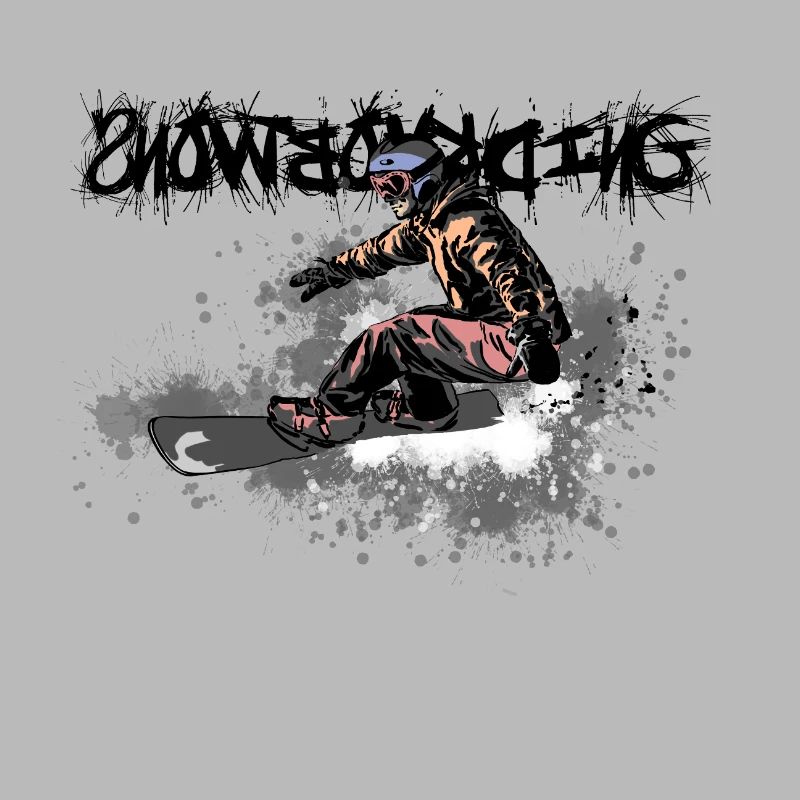 Dynamic snowboarder in action style