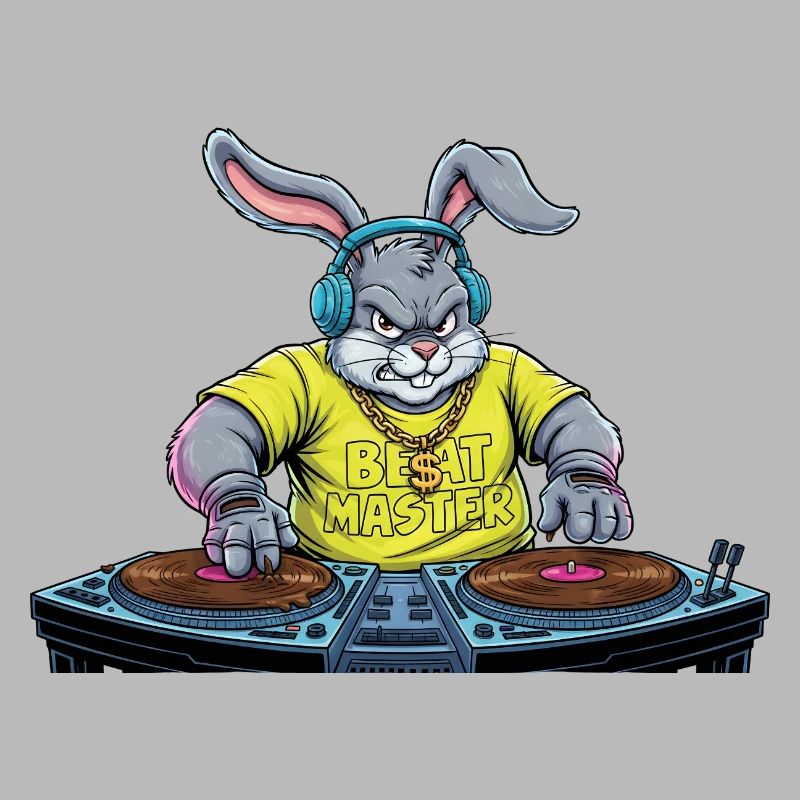 DJ Easter Egg Party Disco Music Rave Easter Bunny