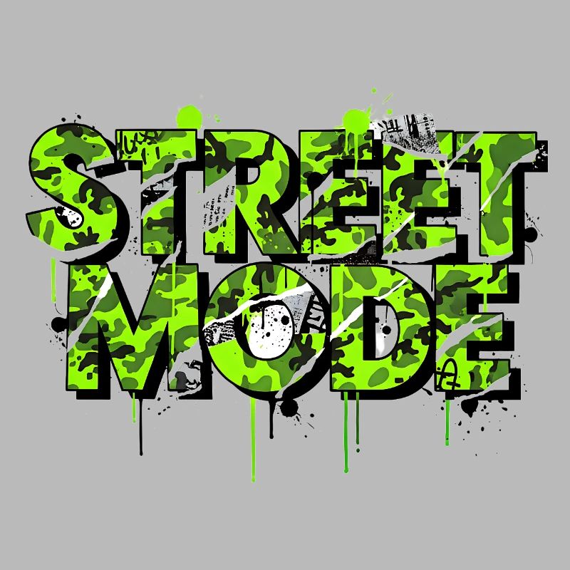 Lettrage de mode de rue avec motif de camouflage
