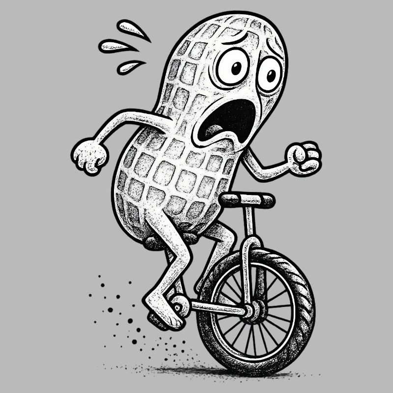 Panic Peanut sur un vélo