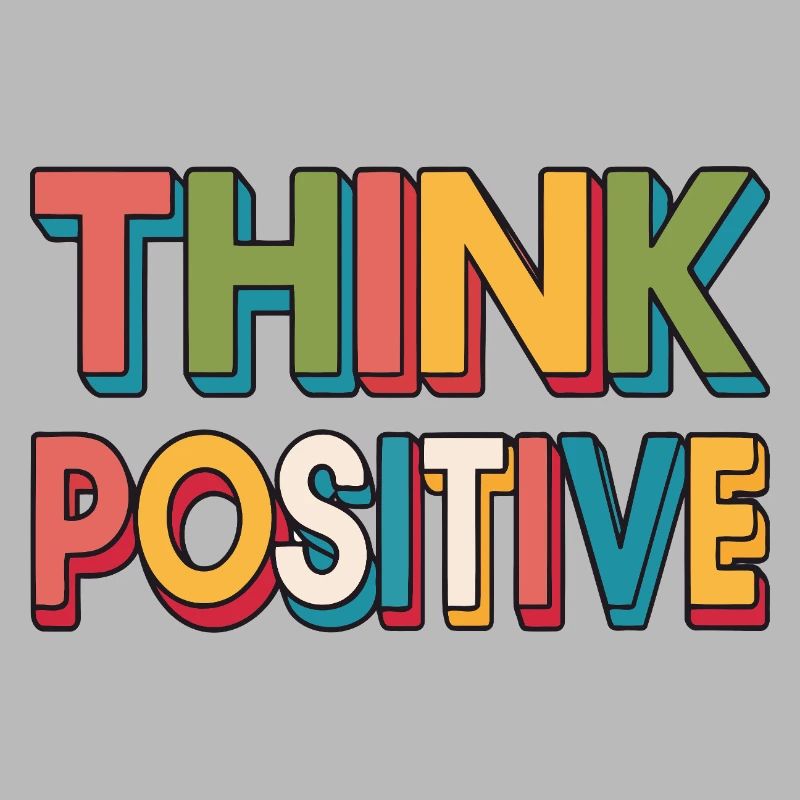 Think Positive Retro Rainbow
