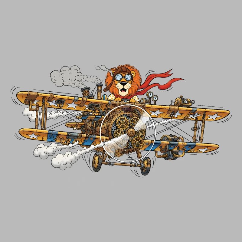 Steampunk Lion Flight Machine