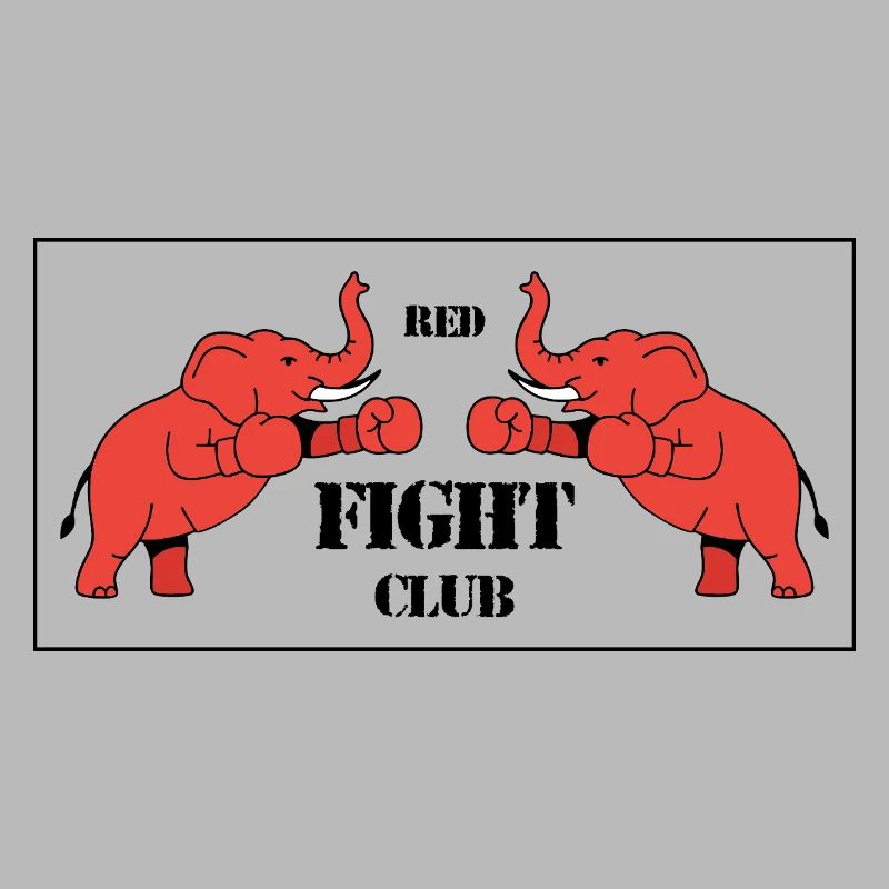 Duel de deux éléphants rouges