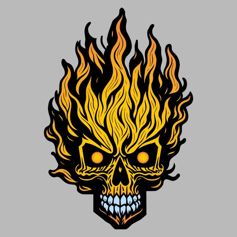 Flammender Schädel