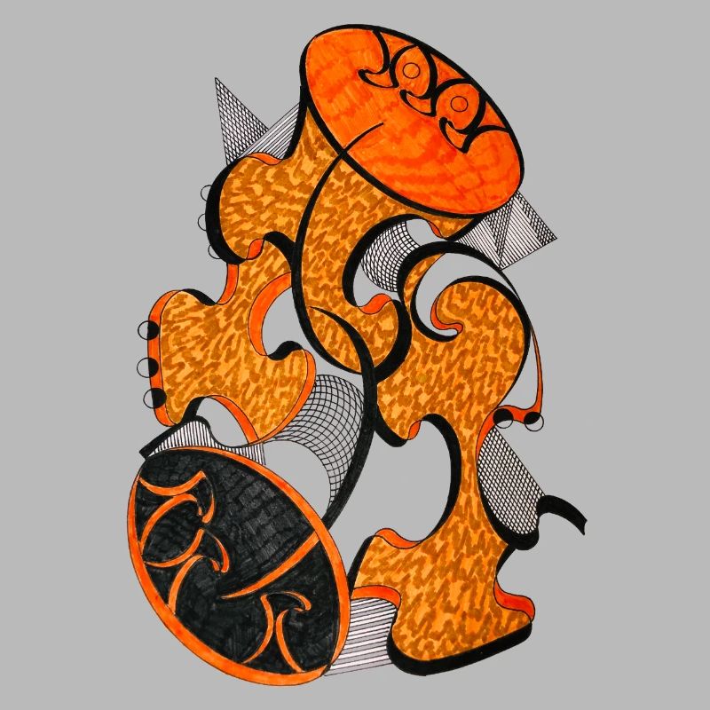 Orange Abstract Shape Art