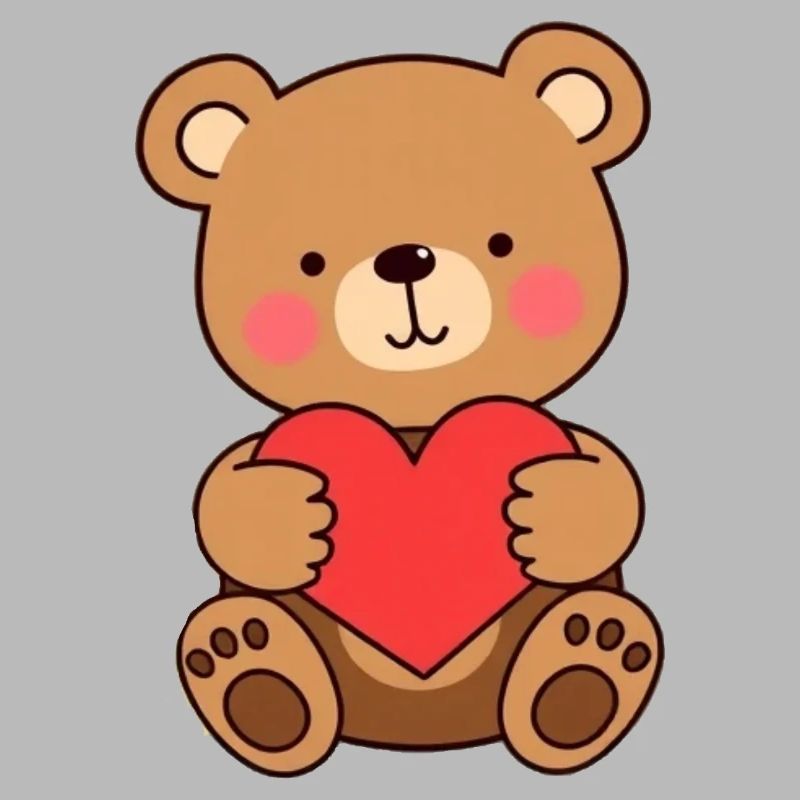 Bär mit rotem Herz Geschenk Mutter Muttertag