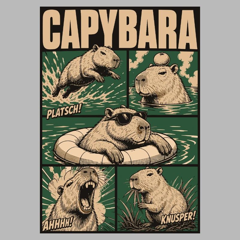 Comic Capybara Action Style
