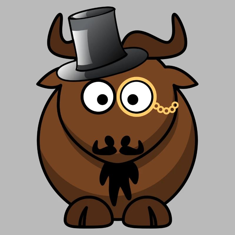 Büffelkarikatur mit Monokel
