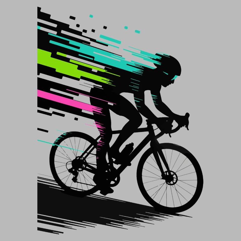 Glitch Pixel Cyclist – Digitale Speed Art