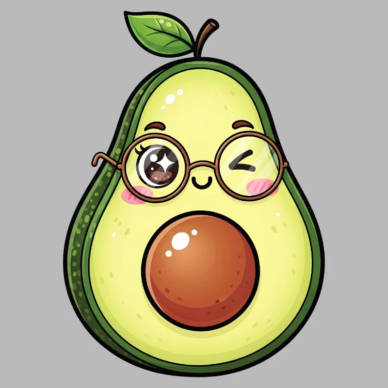 Avocado mit Brille Wink