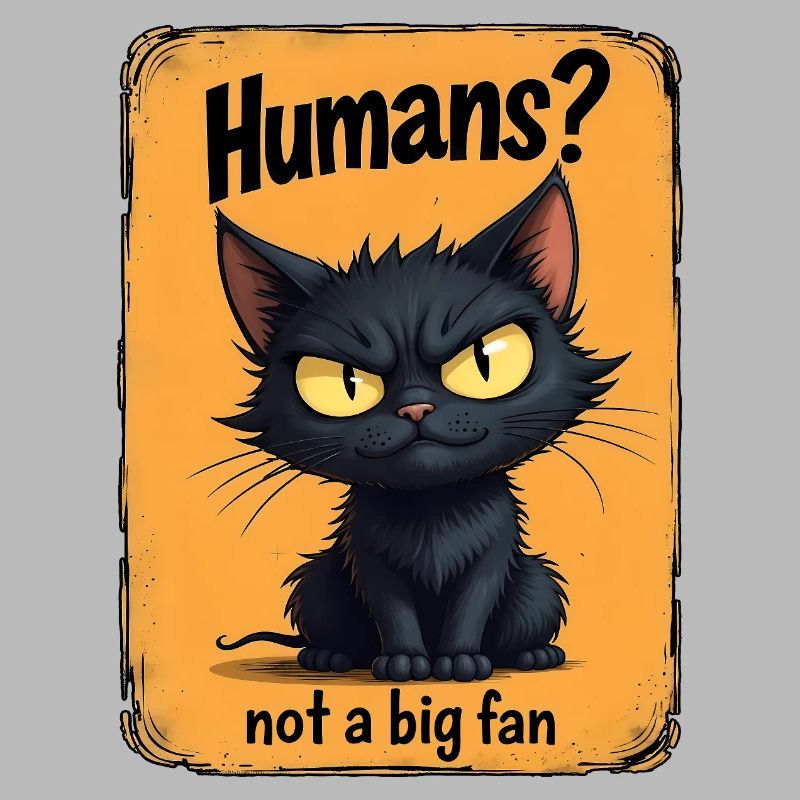 Not a Big Fan – Grumpy Black Cat 